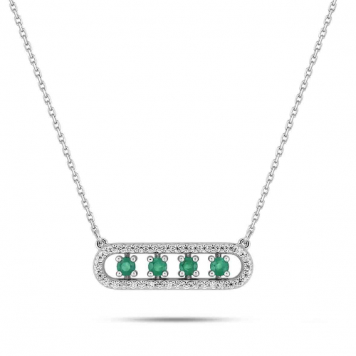 Collier Emeraude et Zirconium