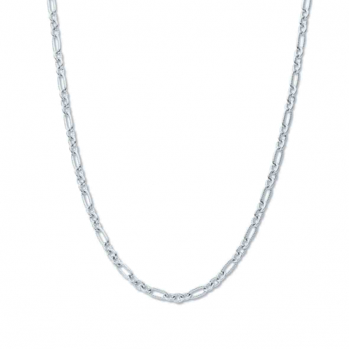 Collier en argent avec maillons nervur�s - Naiomy