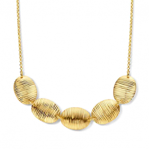 Collier en Argent plaqu or avec motifs ovales - Naiomy
