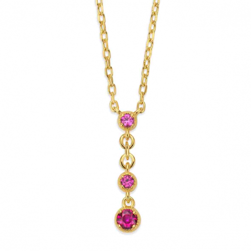 Collier en argent plaqué or et Oxydes - Naiomy 