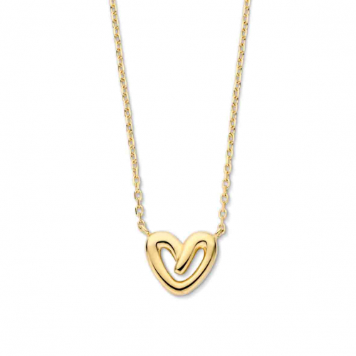 Collier en argent plaqu� or jaune motif coeur - Naiomy