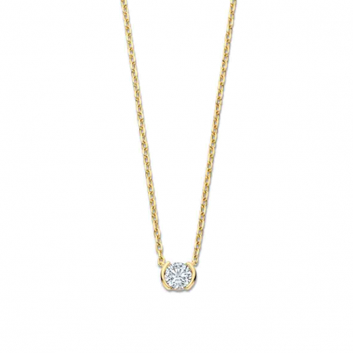 Collier en argent plaqu or jaune pendentif oxydes - Naiomy