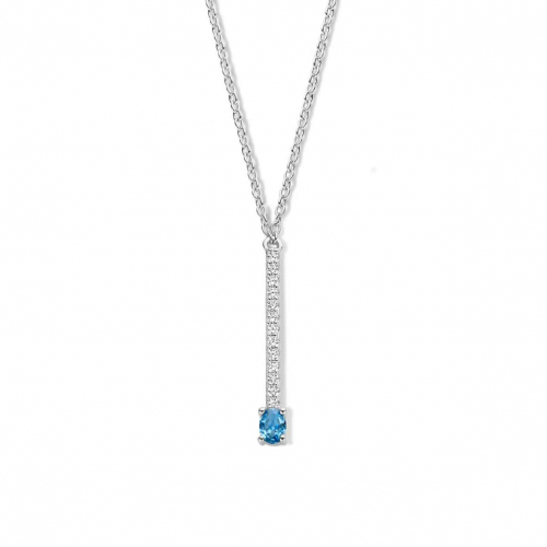 Collier en argent serti de zirconium Naiomy Silver