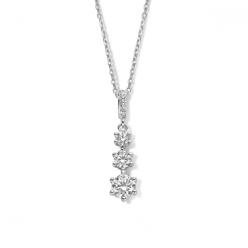 Collier en argent serti de zirconium Naiomy Silver