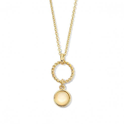 Collier et pendentif en Argent plaqu or avec fil torsad cabuchon - Naiomy