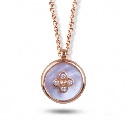 Collier Nacre Blanche et diamants