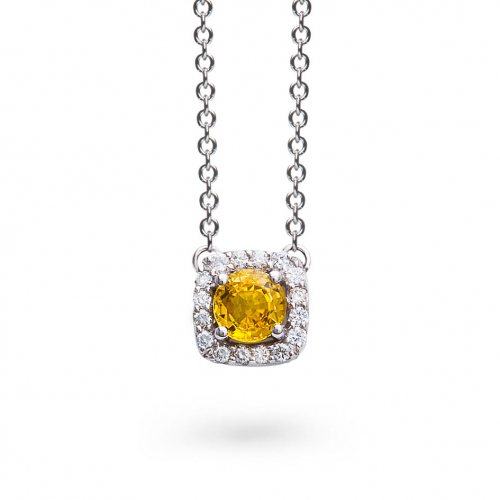 Collier One More saphir jaune et diamants