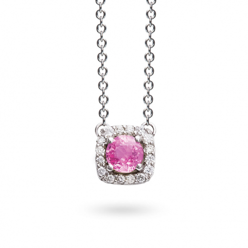 Collier One More saphir rose et diamants