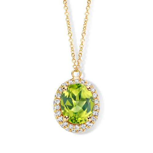Collier p�ridot et diamants- One More