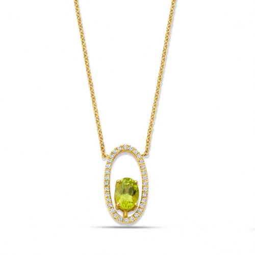 Collier P�ridot et diamants