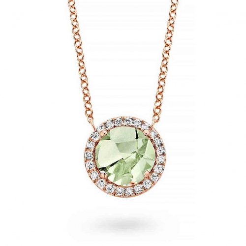 Collier Prasiolite et diamants One More