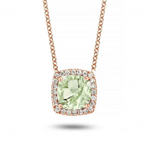 Collier Prasiolite et diamants One More