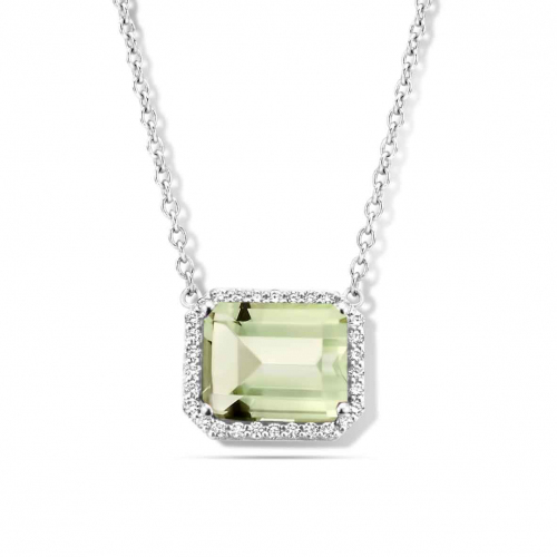 Collier Prasiolite et diamants One More