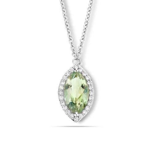 Collier Prasiolite et diamants One More