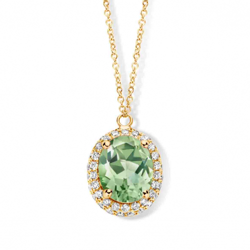 Collier prasiolite et diamants- One More