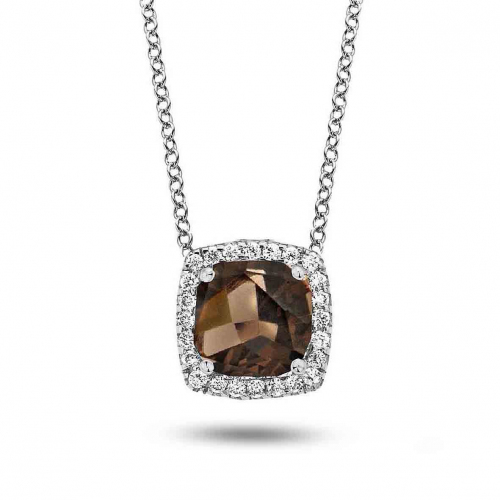 Collier quartz fum� et diamants One More
