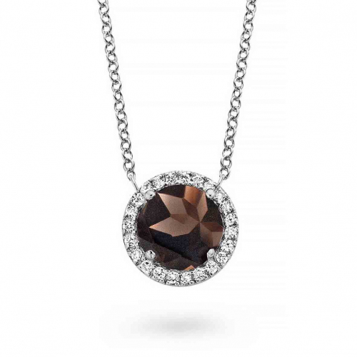 Collier quartz fum� et diamants One More