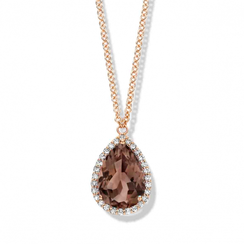 Collier quartz fum� et diamants- One More