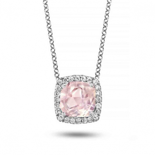 Collier Quartz Rose et diamants One More