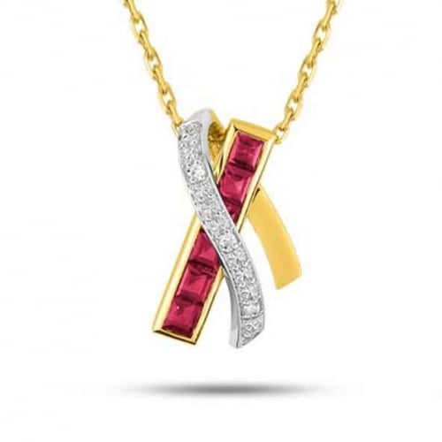 Collier Rubis et diamants