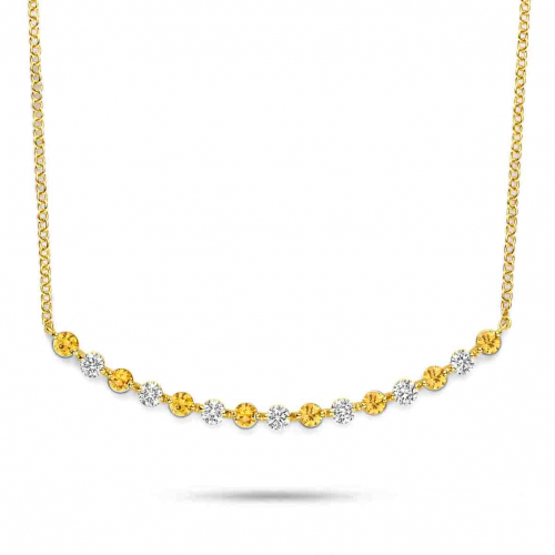 Collier Saphir Jaune et diamants One More