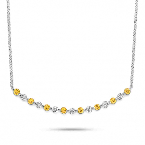 Collier Saphir jaune et diamants One More