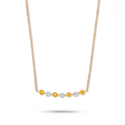 Collier Saphir jaune et diamants One More
