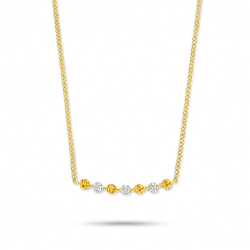 Collier Saphir jaune et diamants One More