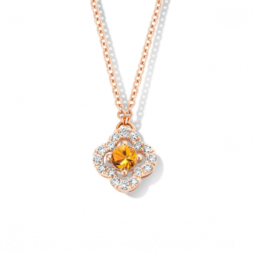 Collier Saphir Orange et diamants One More