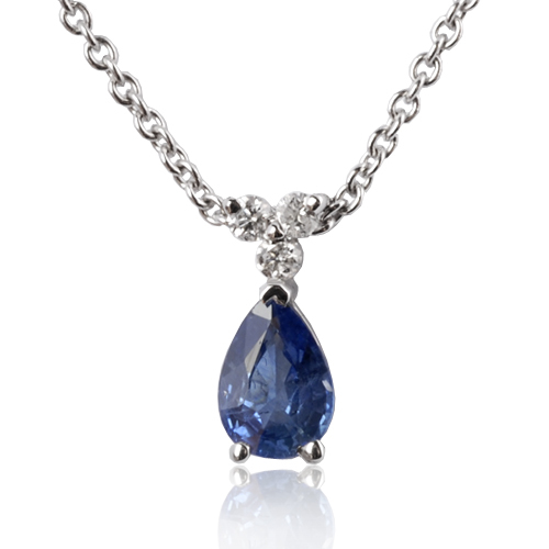 Collier saphir poire et diamants