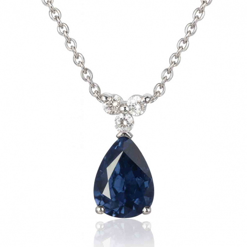 Collier saphir poire et diamants