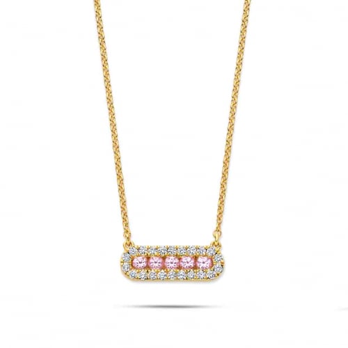Collier saphir rose et diamants