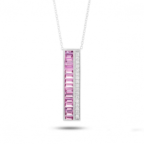 Collier Saphir Rose et diamants