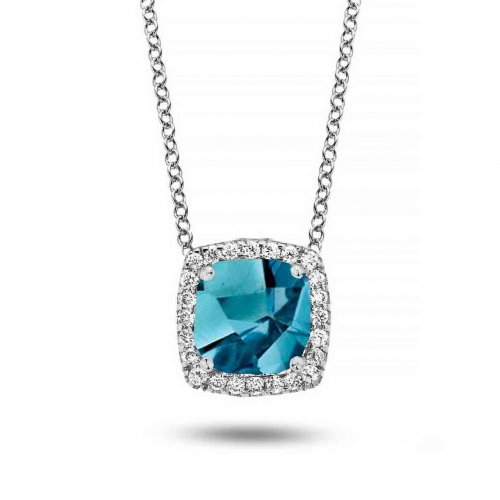 Collier topaze London Blue et diamants One More