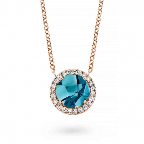 Collier topaze London Blue et diamants One More