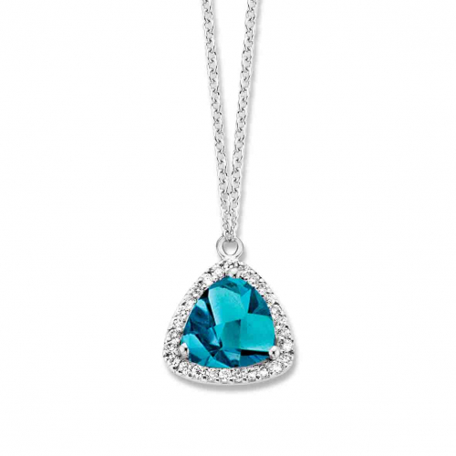 Collier topaze London Blue et diamants- One More