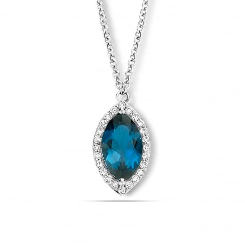 Collier Topaze London Blue et diamants One More
