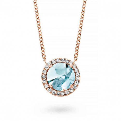 Collier Topaze Sky Blue et diamants One More