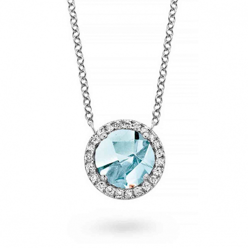 Collier Topaze Sky Blue et diamants One More
