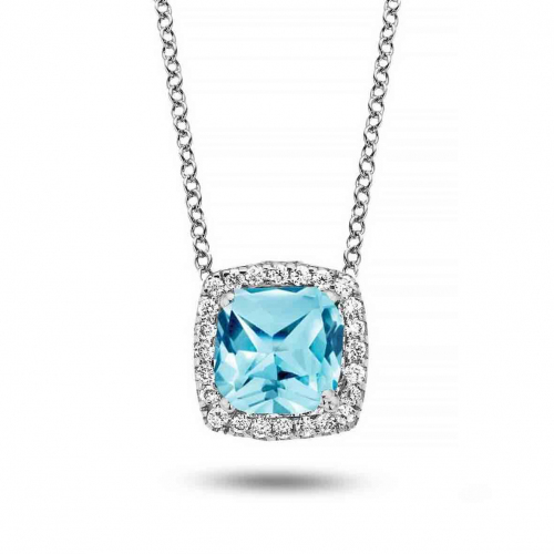 Collier Topaze Swiss Blue et diamants One More