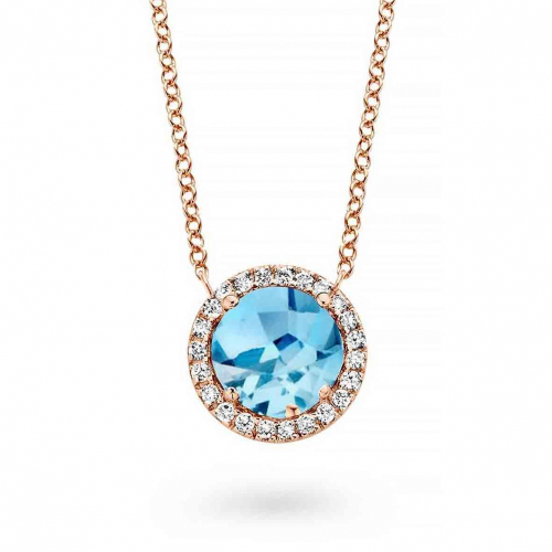 Collier Topaze Swiss Blue et diamants One More