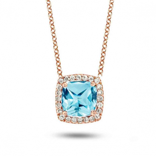 Collier Topaze Swiss Blue et diamants One More