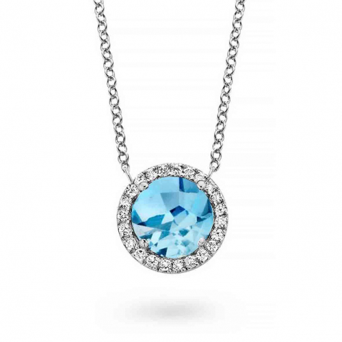 Collier Topaze Swiss Blue et diamants One More