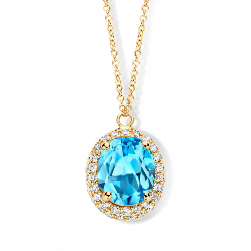 Collier topaze Swiss Blue et diamants- One More