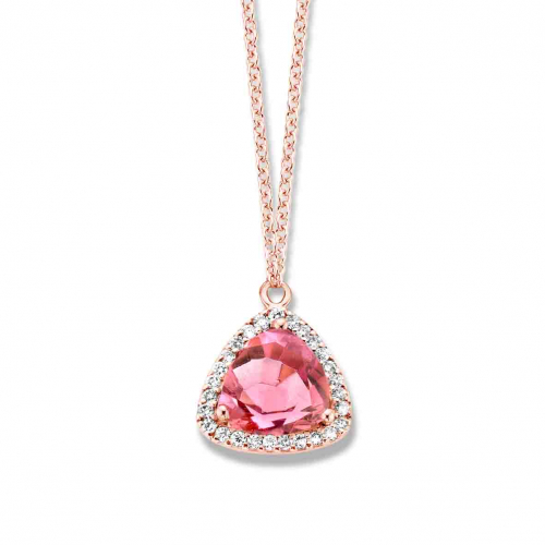 Collier tourmaline rose et diamants - One More