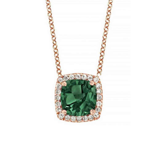 Collier Tourmaline verte et diamants One More