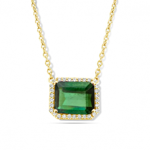 Collier Tourmaline Verte et diamants One More