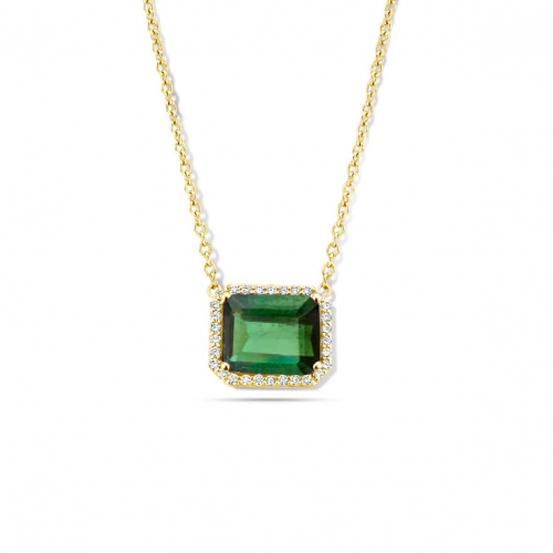Collier Tourmaline Verte et diamants One More