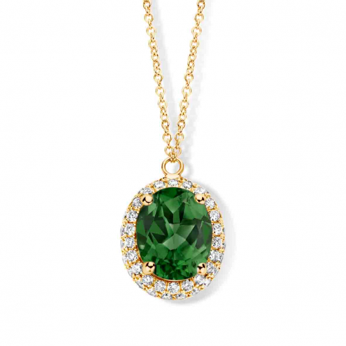 Collier tourmaline verte et diamants- One More