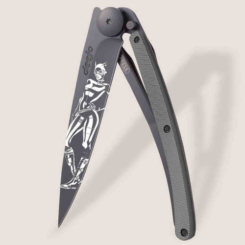 Couteau de Poche Deejo Aluminium Gris Fonc� / Catwoman